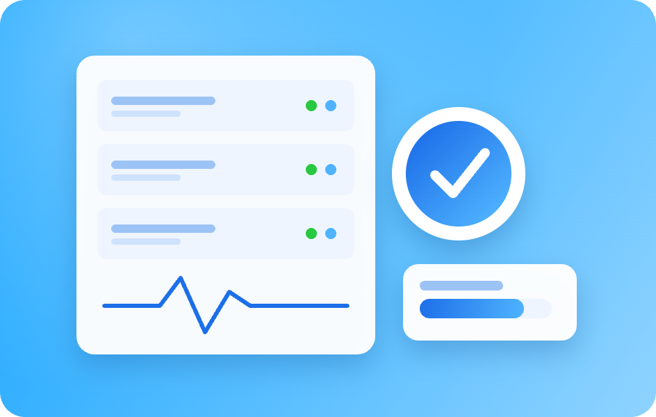 Illustration of server monitoring with a healthy status check